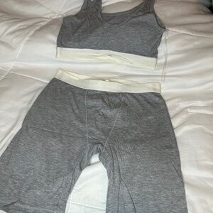 Two piece workout biker shorts set